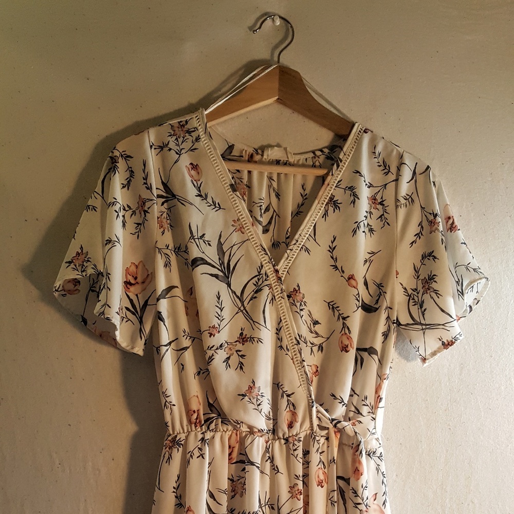 Floral White Summer Dress